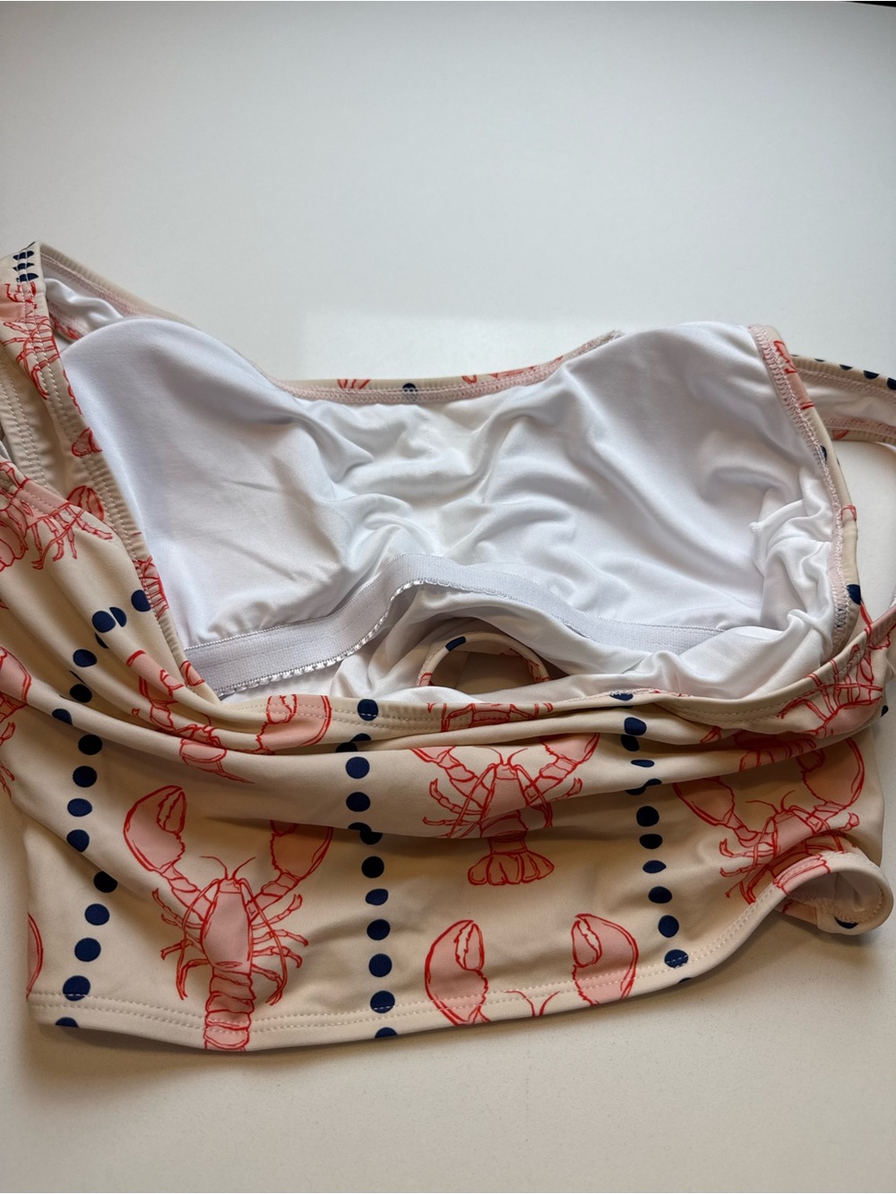 Coral Reef Swim Two-Piece Swimsuit in Blush with Coral Lobster Print Size M - Picture 10 of 10